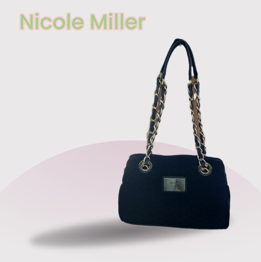 Nicole Miller Black Velvet handbag